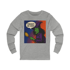 Witchy Long Sleeve Tee - Spooky Halloween Shirt, Unisex Jersey Tee for Halloween Parties, Witch Design, Gift for Her, Costume Top