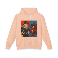 Thanksgiving Heroes Hooded Sweatshirt, Unisex Lightweight Hoodie, Fall Fashion, Family Gatherings, Unique Holiday Gift