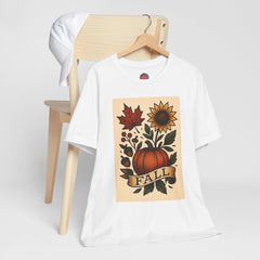 Fall Floral Graphic Tee, Autumn Shirt, Pumpkin Tee, Thanksgiving Gift, Fall Vibes Unisex T-Shirt