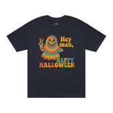 Colorful Halloween Ghost Tee, Fun Halloween Shirt, Unisex Classic T-Shirt, Retro Vibe Apparel, Peace Sign Ghost Tee