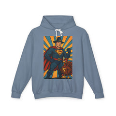 Superhero Hooded Sweatshirt - Unisex Lightweight, Fun Gift for Comic Fans, Cozy Casual Wear, Perfect for Birthdays and Celebrations