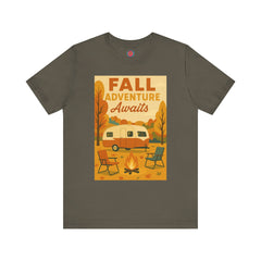 Fall Adventure Awaits T-Shirt | Cozy Autumn Tee for Campers | Vintage Camping Shirt | Unisex Graphic Tee | Outdoor Enthusiast Gift