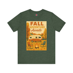 Fall Adventure Awaits T-Shirt | Cozy Autumn Tee for Campers | Vintage Camping Shirt | Unisex Graphic Tee | Outdoor Enthusiast Gift
