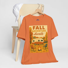 Fall Adventure Awaits T-Shirt | Cozy Autumn Tee for Campers | Vintage Camping Shirt | Unisex Graphic Tee | Outdoor Enthusiast Gift
