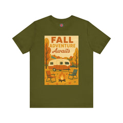 Fall Adventure Awaits T-Shirt | Cozy Autumn Tee for Campers | Vintage Camping Shirt | Unisex Graphic Tee | Outdoor Enthusiast Gift