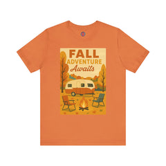 Fall Adventure Awaits T-Shirt | Cozy Autumn Tee for Campers | Vintage Camping Shirt | Unisex Graphic Tee | Outdoor Enthusiast Gift