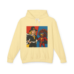 Thanksgiving Heroes Hooded Sweatshirt, Unisex Lightweight Hoodie, Fall Fashion, Family Gatherings, Unique Holiday Gift