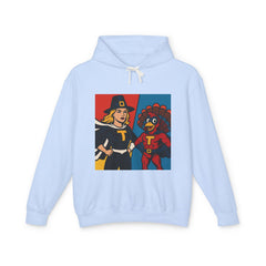 Thanksgiving Heroes Hooded Sweatshirt, Unisex Lightweight Hoodie, Fall Fashion, Family Gatherings, Unique Holiday Gift