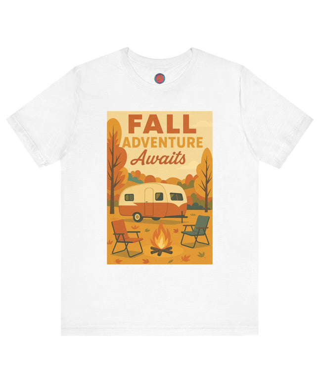 Fall Adventure Awaits T-Shirt | Cozy Autumn Tee for Campers | Vintage Camping Shirt | Unisex Graphic Tee | Outdoor Enthusiast Gift