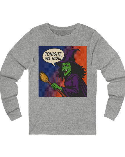 Witchy Long Sleeve Tee - Spooky Halloween Shirt, Unisex Jersey Tee for Halloween Parties, Witch Design, Gift for Her, Costume Top