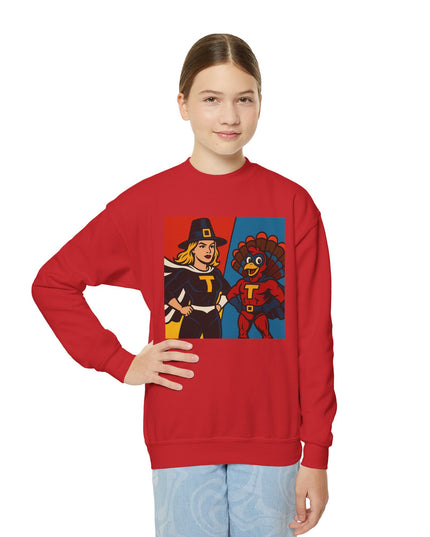 Youth Thanksgiving Crewneck Sweatshirt, Cute Holiday Sweatshirt, Kids Fall Apparel, Thanksgiving Gift, Family Gathering Outfit