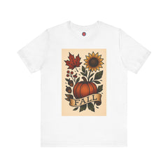 Fall Floral Graphic Tee, Autumn Shirt, Pumpkin Tee, Thanksgiving Gift, Fall Vibes Unisex T-Shirt