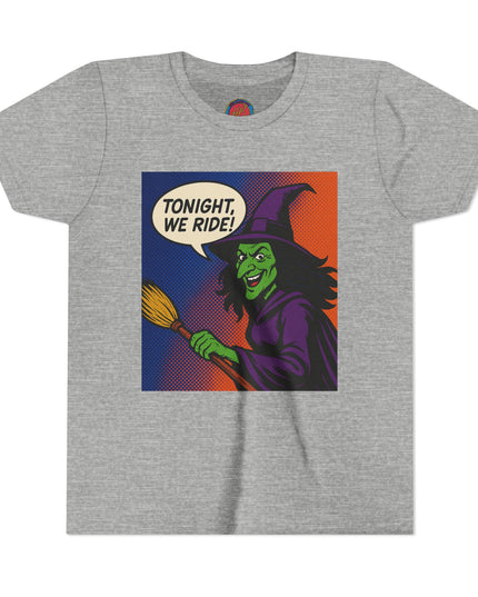 Spooky Witch Youth Tee - Perfect for Halloween, Costume Parties, Trick or Treating, Gifts for Kids, Witch Lovers, Festival Apparel