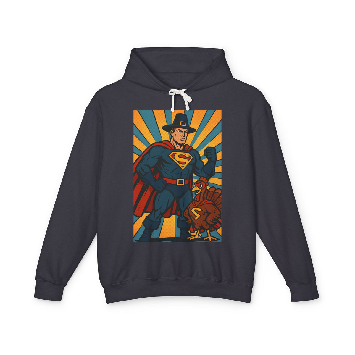 Superhero Hooded Sweatshirt - Unisex Lightweight, Fun Gift for Comic Fans, Cozy Casual Wear, Perfect for Birthdays and Celebrations