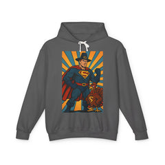 Superhero Hooded Sweatshirt - Unisex Lightweight, Fun Gift for Comic Fans, Cozy Casual Wear, Perfect for Birthdays and Celebrations
