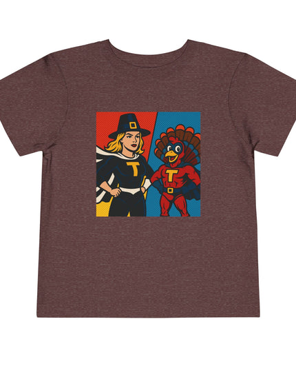 Thanksgiving Superhero Toddler Tee, Cute Kids Shirt, Holiday Gift for Toddlers, Thanksgiving Outfit, Family Gathering Apparel