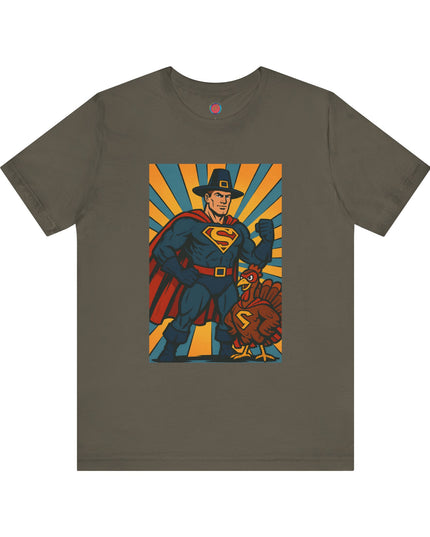 Thanksgiving Superhero Tee, Unisex T-Shirt, Holiday Apparel, Fall Celebration Shirt, Funny Thanksgiving Gift, Family Gathering Outfit