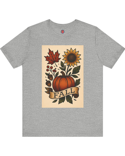 Fall Floral Graphic Tee, Autumn Shirt, Pumpkin Tee, Thanksgiving Gift, Fall Vibes Unisex T-Shirt