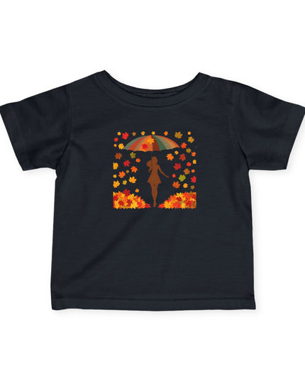 Autumn Umbrella Infant Tee, Cute Fall Baby Shirt, Toddler Top for Seasonal Photos, Baby Shower Gift, Children's Clothing