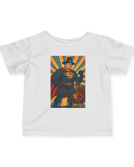 Superhero Infant Fine Jersey Tee, Cute Thanksgiving Baby Shirt, Toddler T-Shirt, Birthday Gift for Kids, Baby Shower Outfit, Superhero Theme Clothing