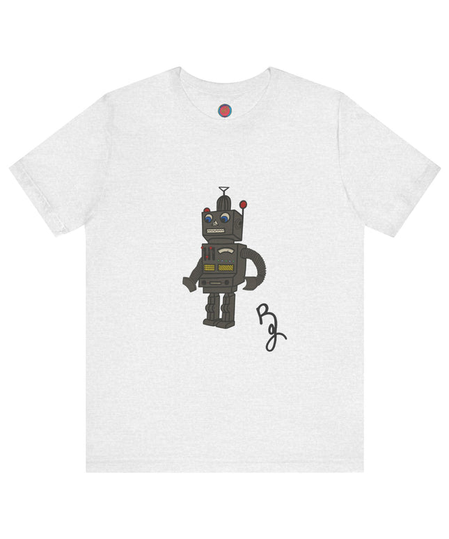 Briana Jackson Collection-Vintage Robot Graphic Tee, Unisex Casual Wear, Gift for Robot Lovers, Cool Birthday Present, Fun Everyday Outfit, Retro Style T-Shirt