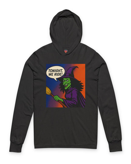 Witchy Hooded Long Sleeve Tee - Perfect for Halloween, Cozy Casual Wear, Witchy Vibes, Gift for Spooky Lovers, Unisex Apparel