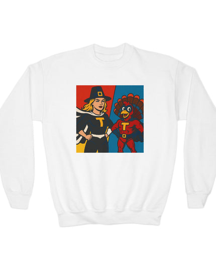 Youth Thanksgiving Crewneck Sweatshirt, Cute Holiday Sweatshirt, Kids Fall Apparel, Thanksgiving Gift, Family Gathering Outfit