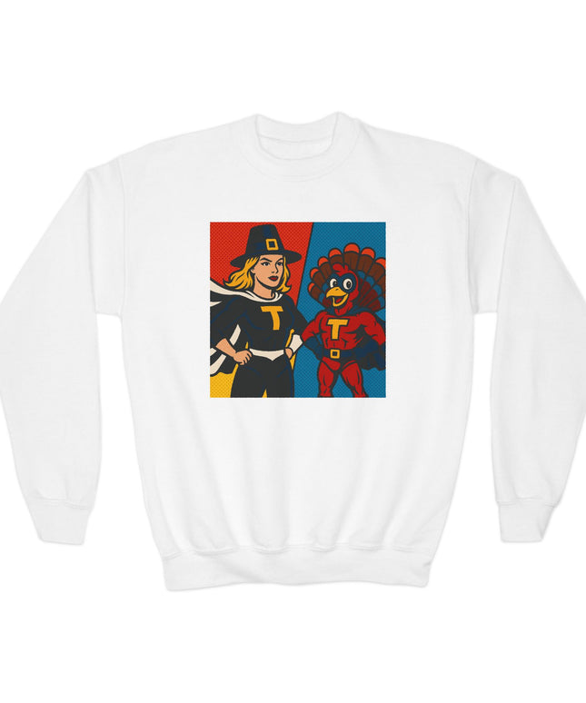 Youth Thanksgiving Crewneck Sweatshirt, Cute Holiday Sweatshirt, Kids Fall Apparel, Thanksgiving Gift, Family Gathering Outfit