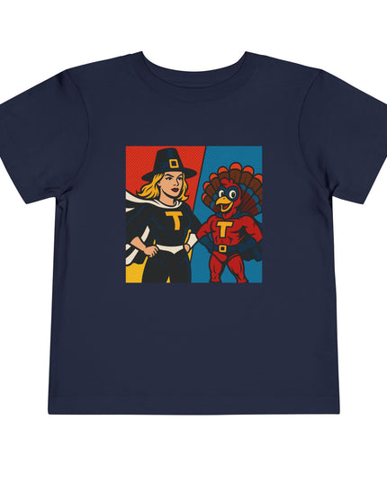 Thanksgiving Superhero Toddler Tee, Cute Kids Shirt, Holiday Gift for Toddlers, Thanksgiving Outfit, Family Gathering Apparel