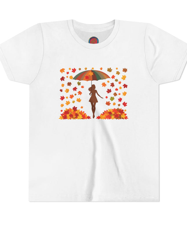 Autumn Vibes Youth Tee, Cute Fall T-Shirt, Kids Short Sleeve Shirt, Seasonal Fashion, Harvest-Themed Apparel