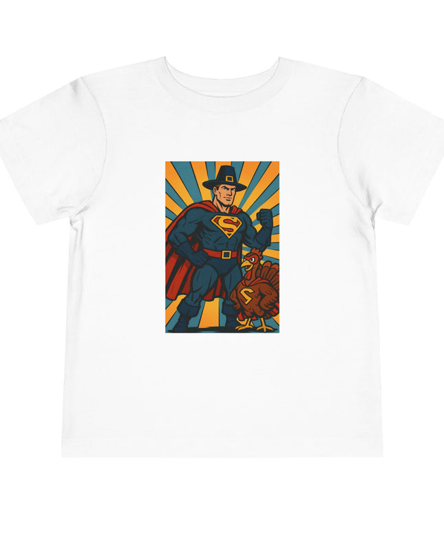 Superhero Toddler Tee, Kids Thanksgiving Short Sleeve Shirt, Fun Graphic Tee, Birthday Outfit, Gift for Little Heroes, Playful Everyday Wear