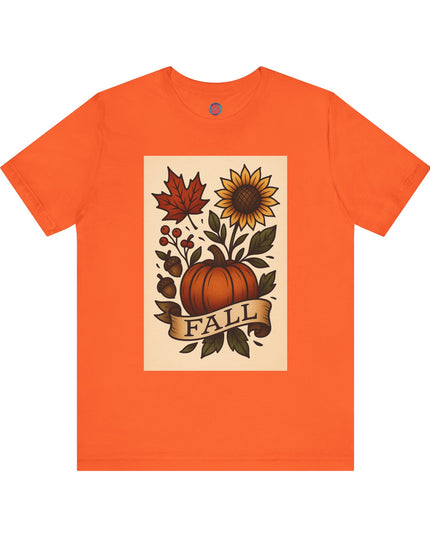 Fall Floral Graphic Tee, Autumn Shirt, Pumpkin Tee, Thanksgiving Gift, Fall Vibes Unisex T-Shirt