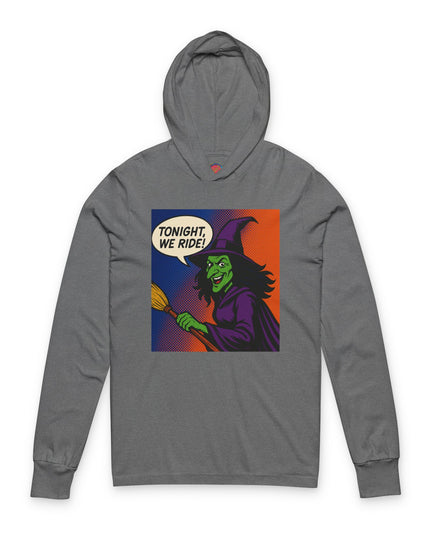 Witchy Hooded Long Sleeve Tee - Perfect for Halloween, Cozy Casual Wear, Witchy Vibes, Gift for Spooky Lovers, Unisex Apparel