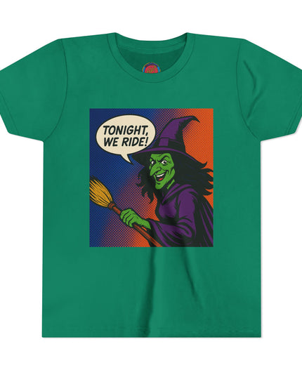 Spooky Witch Youth Tee - Perfect for Halloween, Costume Parties, Trick or Treating, Gifts for Kids, Witch Lovers, Festival Apparel