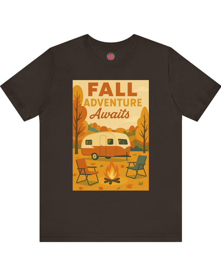 Fall Adventure Awaits T-Shirt | Cozy Autumn Tee for Campers | Vintage Camping Shirt | Unisex Graphic Tee | Outdoor Enthusiast Gift