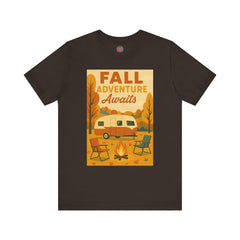 Fall Adventure Awaits T-Shirt | Cozy Autumn Tee for Campers | Vintage Camping Shirt | Unisex Graphic Tee | Outdoor Enthusiast Gift