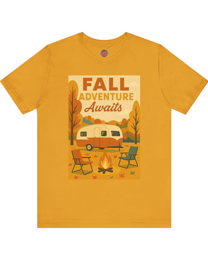 Fall Adventure Awaits T-Shirt | Cozy Autumn Tee for Campers | Vintage Camping Shirt | Unisex Graphic Tee | Outdoor Enthusiast Gift