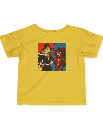 Superhero Themed Infant Tee - Adorable Thanksgiving Baby Shirt, Cute Toddler Outfit, Gifts for New Parents, Kids Party Wear, Birthday Celebration