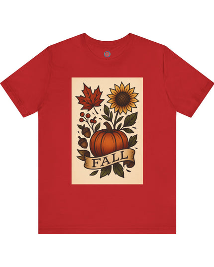 Fall Floral Graphic Tee, Autumn Shirt, Pumpkin Tee, Thanksgiving Gift, Fall Vibes Unisex T-Shirt