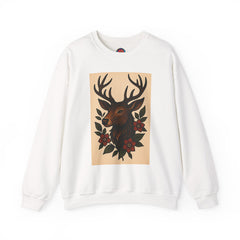 Vintage Deer Floral Sweatshirt, Cozy Unisex Crewneck, Nature Lover Gift, Forest Themed Apparel, Fall Fashion, Boho Style