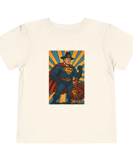 Superhero Toddler Tee, Kids Thanksgiving Short Sleeve Shirt, Fun Graphic Tee, Birthday Outfit, Gift for Little Heroes, Playful Everyday Wear