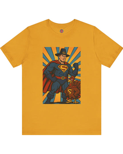 Thanksgiving Superhero Tee, Unisex T-Shirt, Holiday Apparel, Fall Celebration Shirt, Funny Thanksgiving Gift, Family Gathering Outfit