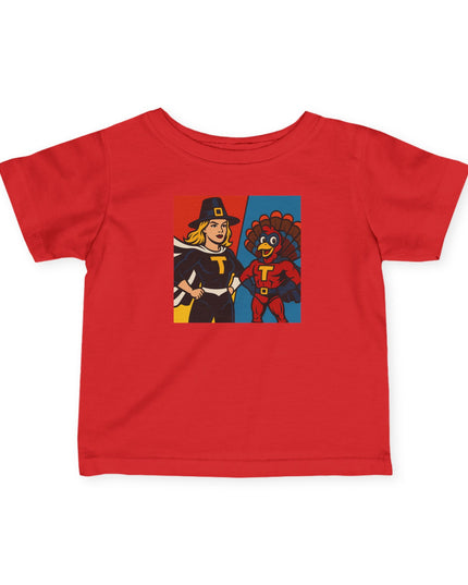 Superhero Themed Infant Tee - Adorable Thanksgiving Baby Shirt, Cute Toddler Outfit, Gifts for New Parents, Kids Party Wear, Birthday Celebration