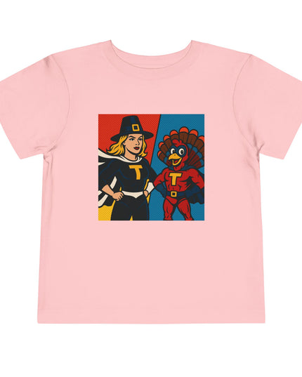 Thanksgiving Superhero Toddler Tee, Cute Kids Shirt, Holiday Gift for Toddlers, Thanksgiving Outfit, Family Gathering Apparel