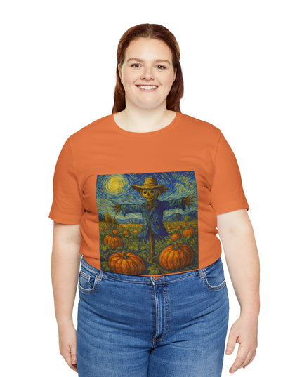Fall Harvest Scarecrow Tee | Unisex Short Sleeve Shirt, Autumn Vibes, Halloween Costume, Farmhouse Decor, Gift Idea