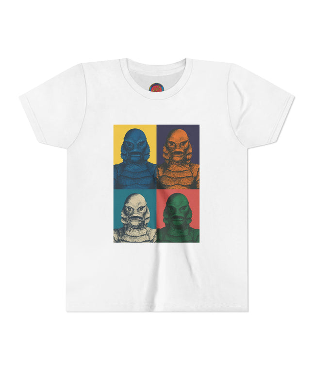 Vintage Creature Feature Youth Tee, Kids Graphic Shirt, Monster Movie Apparel, Cool Summer T-Shirt, Gifts for Young Fans