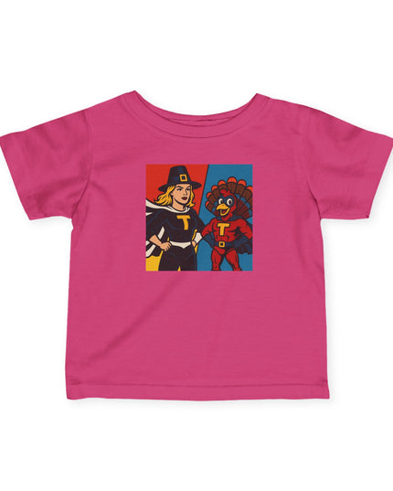 Superhero Themed Infant Tee - Adorable Thanksgiving Baby Shirt, Cute Toddler Outfit, Gifts for New Parents, Kids Party Wear, Birthday Celebration