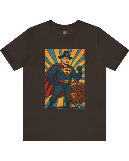Thanksgiving Superhero Tee, Unisex T-Shirt, Holiday Apparel, Fall Celebration Shirt, Funny Thanksgiving Gift, Family Gathering Outfit
