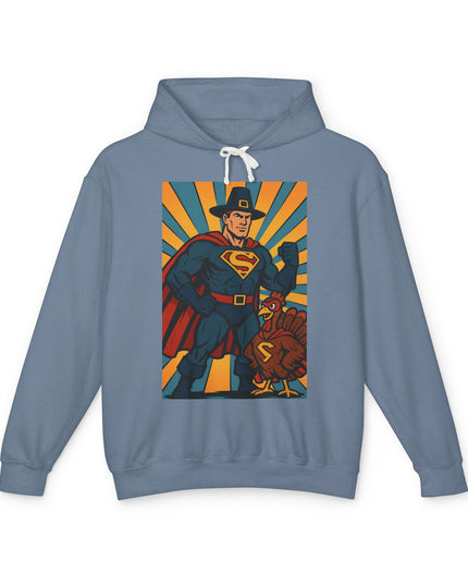 Superhero Hooded Sweatshirt - Unisex Lightweight, Fun Gift for Comic Fans, Cozy Casual Wear, Perfect for Birthdays and Celebrations