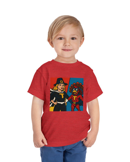 Thanksgiving Superhero Toddler Tee, Cute Kids Shirt, Holiday Gift for Toddlers, Thanksgiving Outfit, Family Gathering Apparel
